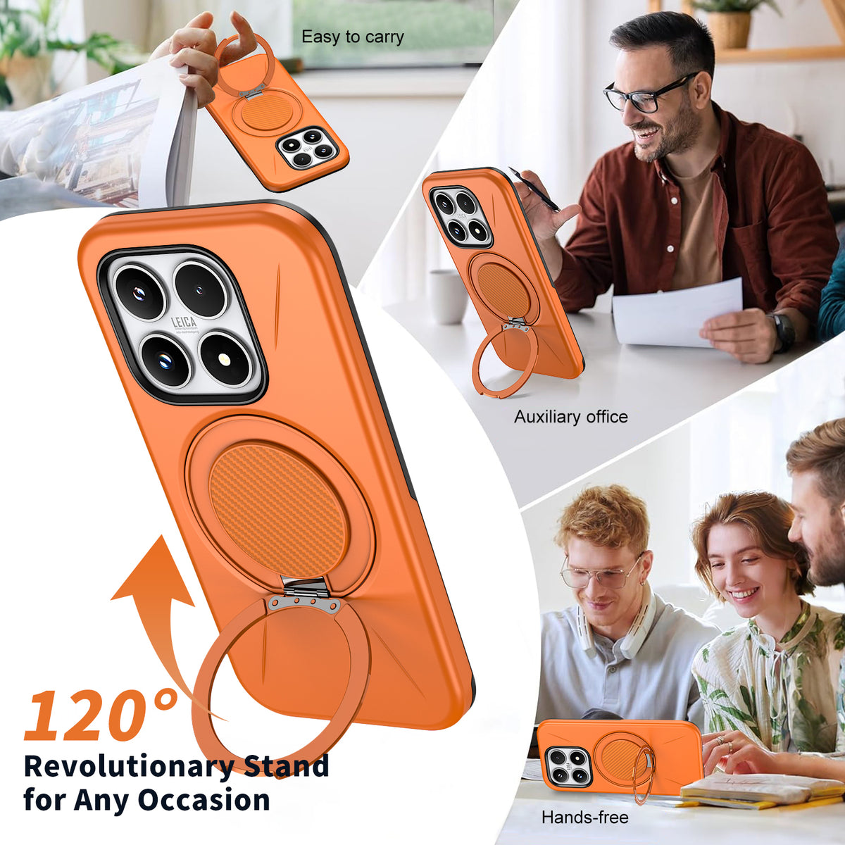 For Xiaomi 17 Magnetic Case Rotating Kickstand TPU + PC Phone Cover
