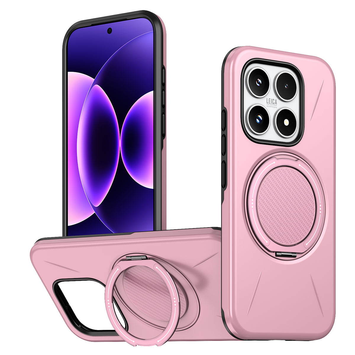 For Xiaomi 17 Magnetic Case Rotating Kickstand TPU + PC Phone Cover