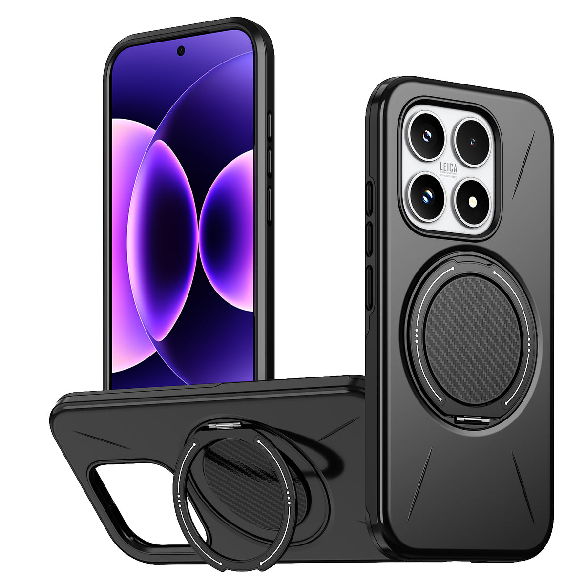 For Xiaomi 17 Magnetic Case Rotating Kickstand TPU + PC Phone Cover