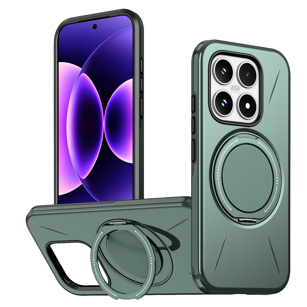 For Xiaomi 17 Magnetic Case Rotating Kickstand TPU + PC Phone Cover