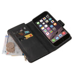 For iPhone SE (2020) / iPhone SE (2022) / iPhone 7 4.7 inch / iPhone 8 4.7 inch Zipper Wallet Case with 15 Card Slots and Strap Leather Phone Cover