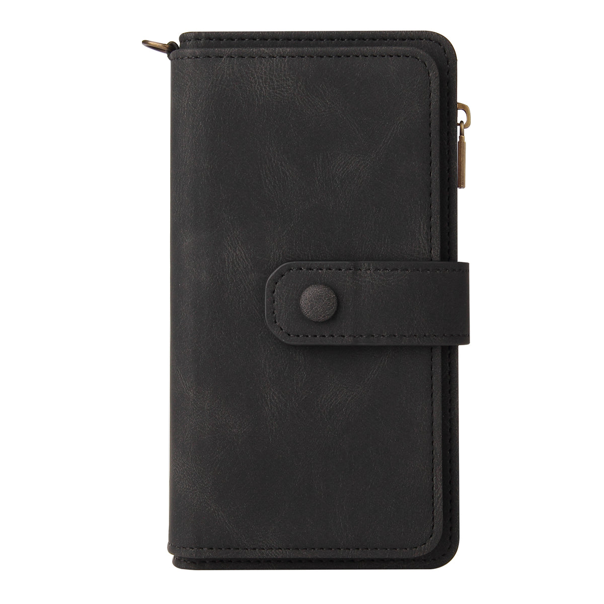 For iPhone SE (2020) / iPhone SE (2022) / iPhone 7 4.7 inch / iPhone 8 4.7 inch Zipper Wallet Case with 15 Card Slots and Strap Leather Phone Cover