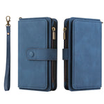 For iPhone SE (2020) / iPhone SE (2022) / iPhone 7 4.7 inch / iPhone 8 4.7 inch Zipper Wallet Case with 15 Card Slots and Strap Leather Phone Cover