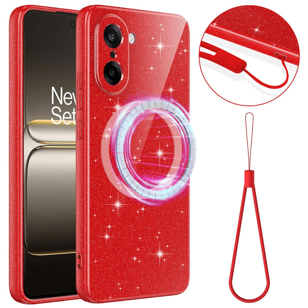 OnePlus Nord CE5 5G / Ace 5 Racing 5G Magnetiskt Skal Glitter TPU Stötsäkert mobilskal med Snodd