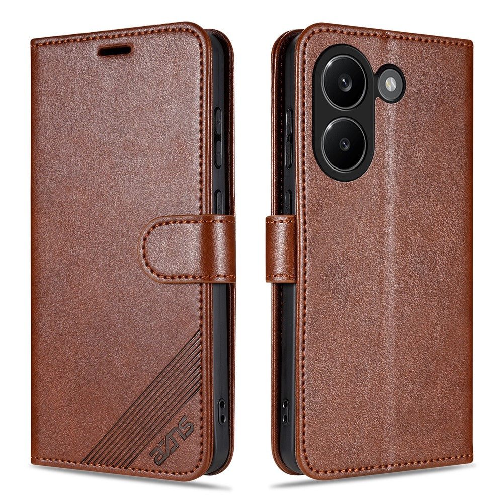 AZNS For Xiaomi Poco X8 Pro 5G / Redmi Turbo 5 5G Case Anti-Scratch PU Leather Stand Wallet Phone Cover