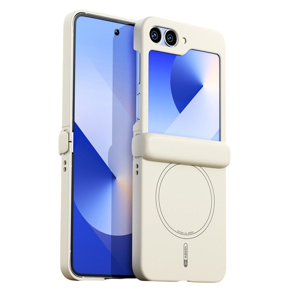 ABEEL För Samsung Galaxy Z Flip6 5G Magnetiskt Skal Gångjärnsskyddande Skin Touch Flytande Silikon Stötsäkert mobilskal
