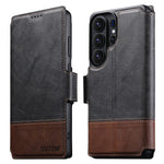 SUTENI Q-06 cover til Samsung Galaxy S26 Ultra med farveblokke og magnetisk aftageligt lædercover