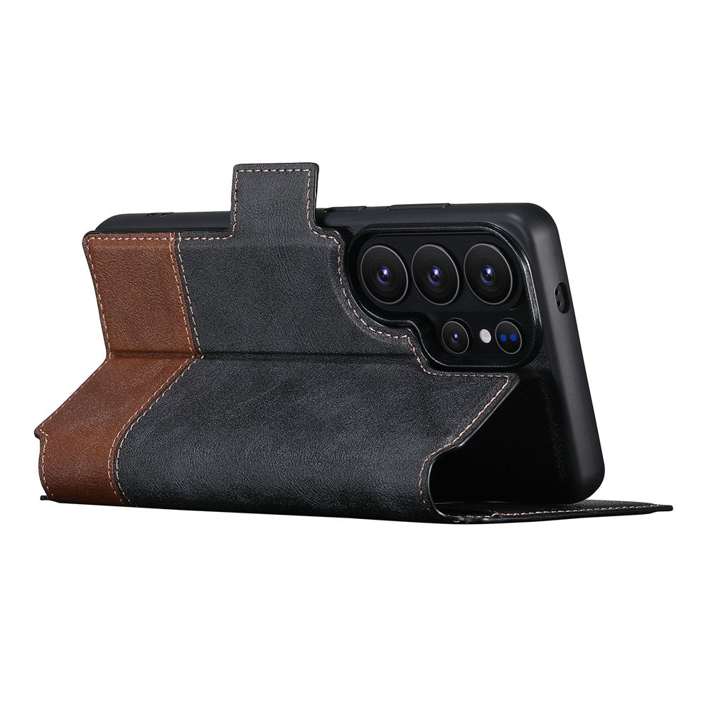 SUTENI Q-06 cover til Samsung Galaxy S26 Ultra med farveblokke og magnetisk aftageligt lædercover
