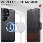 SUTENI Q-06 cover til Samsung Galaxy S26 Ultra med farveblokke og magnetisk aftageligt lædercover