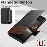 SUTENI Q-06 cover til Samsung Galaxy S26 Ultra med farveblokke og magnetisk aftageligt lædercover