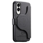 Magnetcover til Samsung Galaxy S25, RFID-blokerende, aftageligt pungstativ, tekstureret lædercover i stof