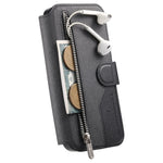 Magnetcover til Samsung Galaxy S25, RFID-blokerende, aftageligt pungstativ, tekstureret lædercover i stof