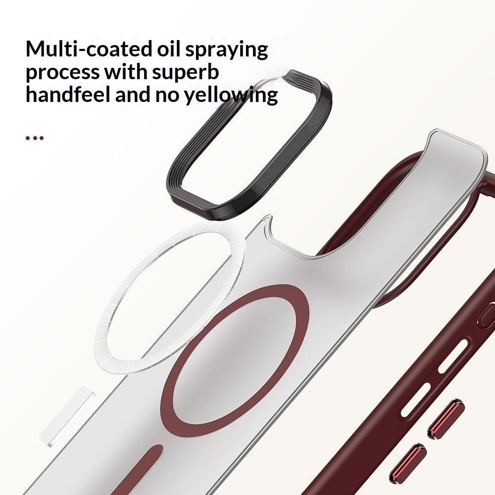 For iPhone 13 Pro Magnetic Case TPU + PC Rubberized Finish Phone Cover