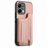 For Oppo A6 5G (Global) Case RFID Blocking Card Holder Jeans Cloth Texture Leather Back Cover with Elastic Wristband