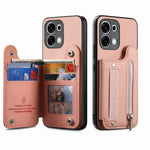 For Oppo A6 5G (Global) Case RFID Blocking Card Holder Jeans Cloth Texture Leather Back Cover with Elastic Wristband