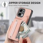For Oppo A6 5G (Global) Case RFID Blocking Card Holder Jeans Cloth Texture Leather Back Cover with Elastic Wristband