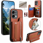 For Oppo A6 5G (Global) Case RFID Blocking Card Holder Jeans Cloth Texture Leather Back Cover with Elastic Wristband