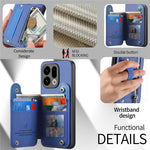 For Oppo Find X9 5G Case RFID Blocking Card Holder Jeans Cloth Texture Leather Back Cover with Elastic Wristband
