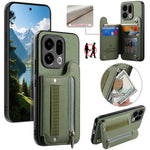 For Oppo Find X9 5G Case RFID Blocking Card Holder Jeans Cloth Texture Leather Back Cover with Elastic Wristband