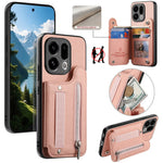 For Oppo Find X9 5G Case RFID Blocking Card Holder Jeans Cloth Texture Leather Back Cover with Elastic Wristband