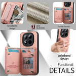 For Xiaomi Redmi Note 15 Pro 5G (Global) Case RFID Blocking Card Holder Jeans Cloth Texture Leather Back Cover with Elastic Wristband