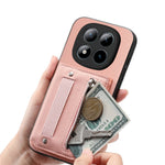 For Xiaomi Redmi Note 15 Pro 5G (Global) Case RFID Blocking Card Holder Jeans Cloth Texture Leather Back Cover with Elastic Wristband
