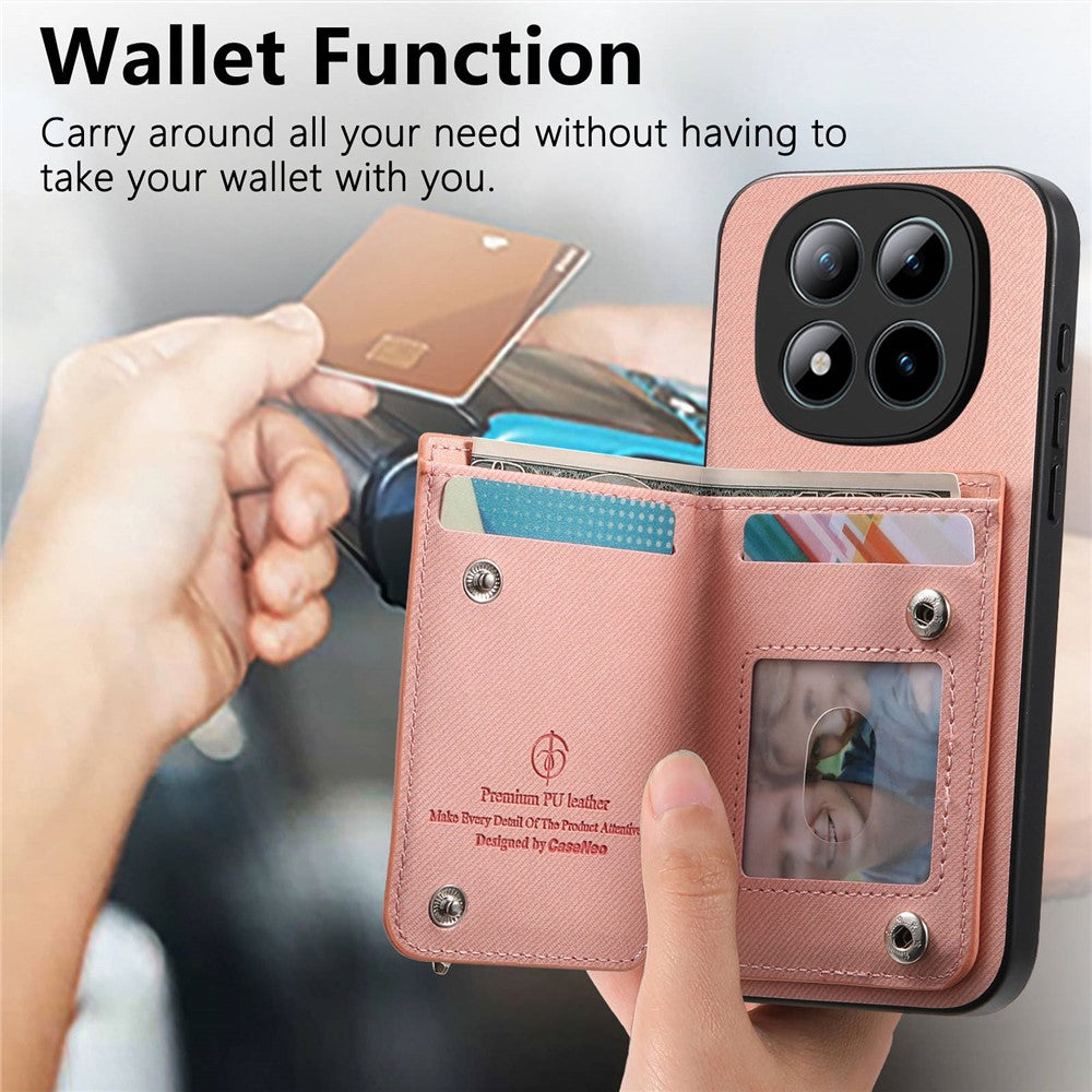 For Xiaomi Redmi Note 15 Pro 5G (Global) Case RFID Blocking Card Holder Jeans Cloth Texture Leather Back Cover with Elastic Wristband