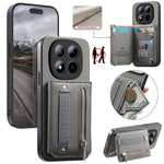 For Xiaomi Redmi Note 15 Pro 5G (Global) Case RFID Blocking Card Holder Jeans Cloth Texture Leather Back Cover with Elastic Wristband