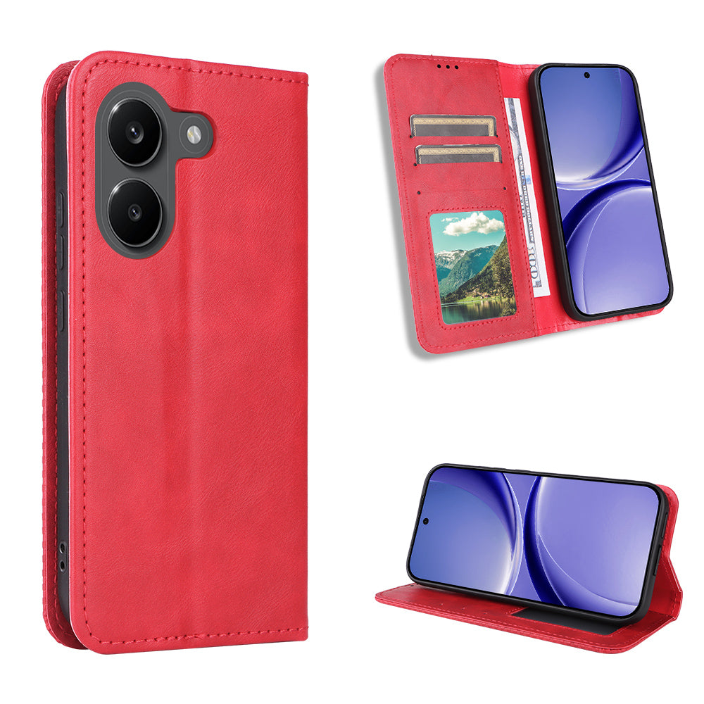 For Xiaomi Redmi Turbo 5 5G / Xiaomi Poco X8 Pro 5G Leather Case Wallet Stand Retro Texture Phone Cover