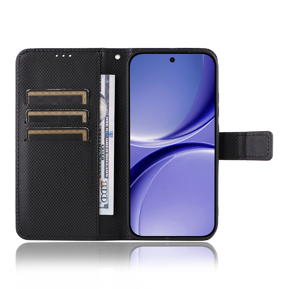 For Xiaomi Redmi Turbo 5 5G / Xiaomi Poco X8 Pro 5G Leather Wallet Case with Strap Diamond Texture Phone Cover
