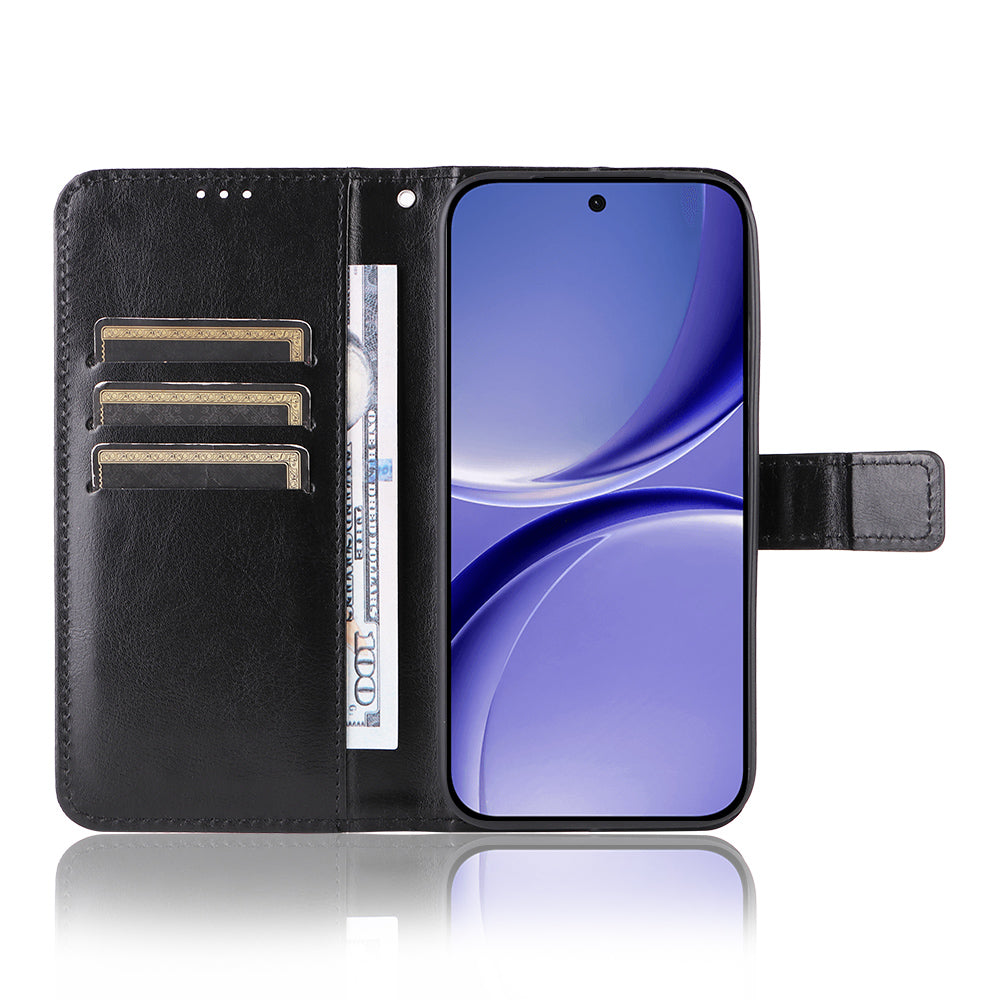 For Xiaomi Redmi Turbo 5 5G / Xiaomi Poco X8 Pro 5G PU Leather Case with Strap Crazy Horse Texture Phone Wallet Cover