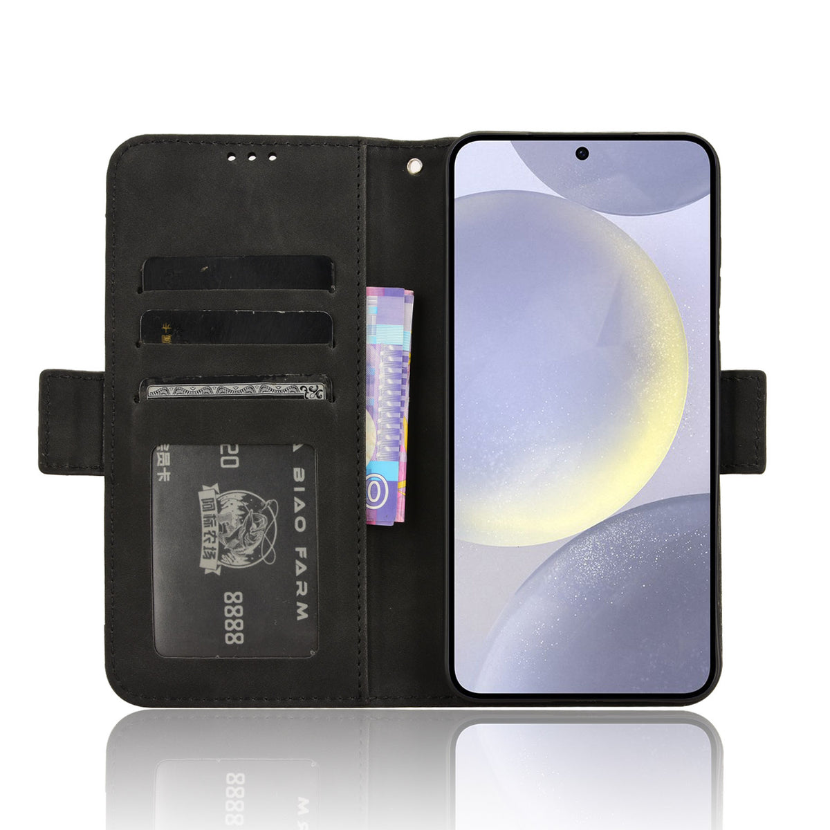 Läderfodral för Samsung Galaxy S27/S26 med plånbok och flera kortfack