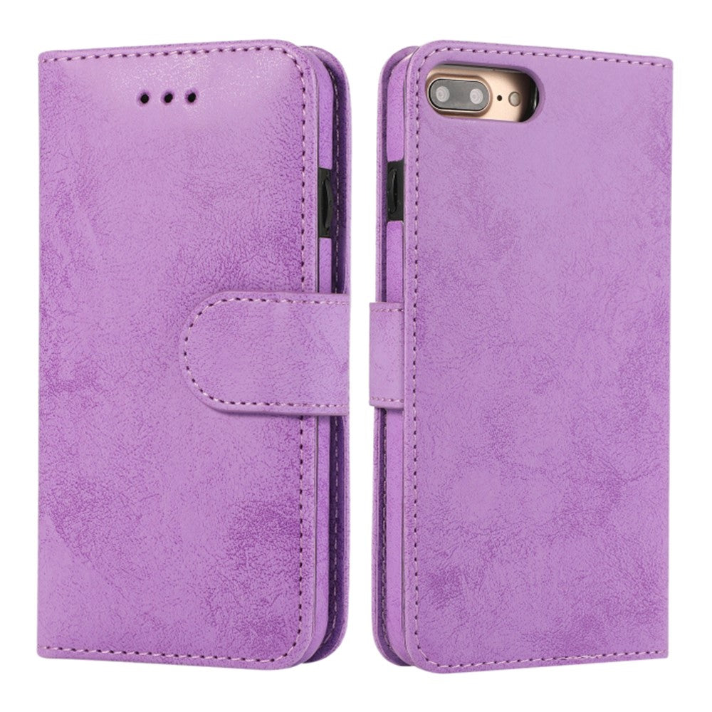 Til iPhone 8 Plus / 7 Plus Pung Cover Retro Mat Magnetisk Aftageligt PU Læder TPU Telefoncover