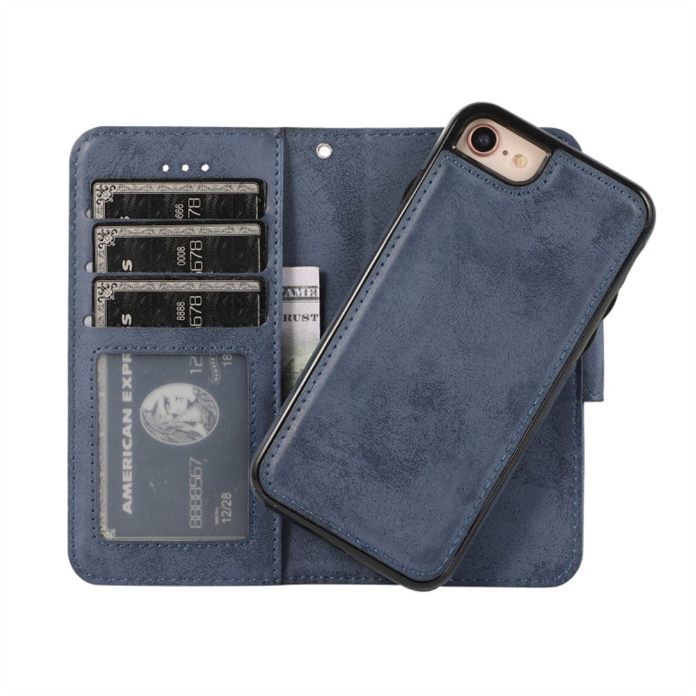 Wallet Case For iPhone 8 / 7 / SE (2022) / SE (2020) Retro Matte Magnetic Detachable PU Leather TPU Phone Cover
