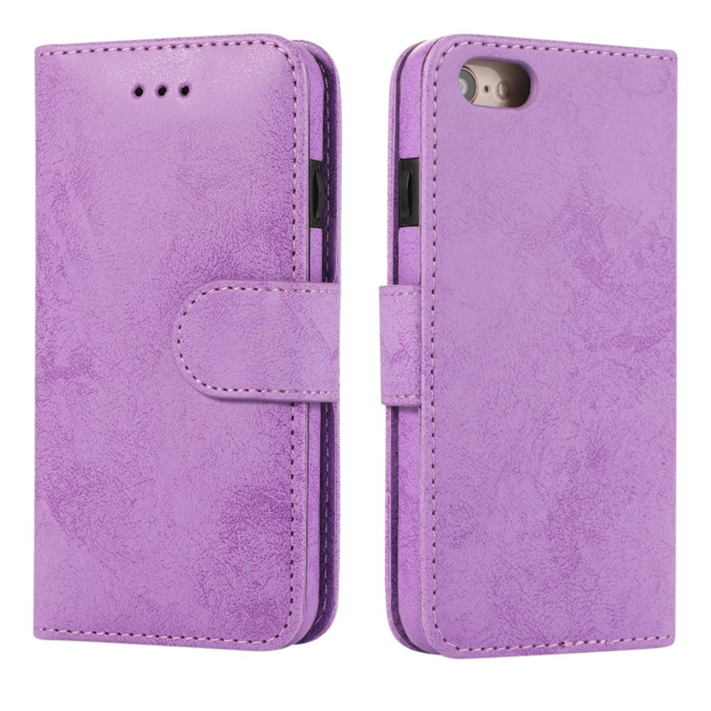 Wallet Case For iPhone 8 / 7 / SE (2022) / SE (2020) Retro Matte Magnetic Detachable PU Leather TPU Phone Cover