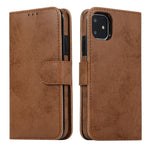 For iPhone 11 Wallet Case Retro Matte Magnetic Detachable PU Leather TPU Phone Cover