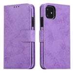 For iPhone 11 Wallet Case Retro Matte Magnetic Detachable PU Leather TPU Phone Cover