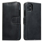 For iPhone 11 Wallet Case Retro Matte Magnetic Detachable PU Leather TPU Phone Cover