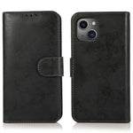 For iPhone 13 Wallet Case Retro Matte Magnetic Detachable PU Leather TPU Phone Cover