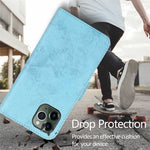 For iPhone 13 Pro Wallet Case Retro Matte Magnetic Detachable PU Leather TPU Phone Cover