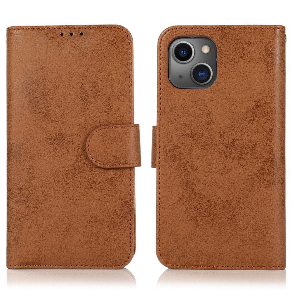 Til iPhone 15 Pung Etui Retro Mat Magnetisk Aftageligt PU Læder TPU Telefoncover