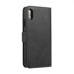 For iPhone XS Max Wallet Case Retro Matte Magnetic Detachable PU Leather TPU Phone Cover