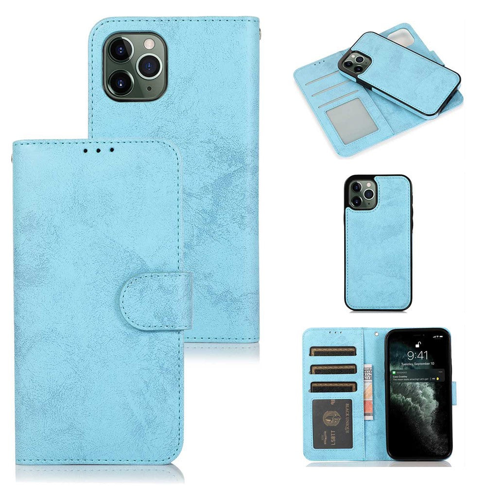 Til iPhone 16 Pro Pung Etui Retro Mat Magnetisk Aftageligt PU Læder TPU Telefoncover