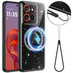 Magnetic Case For Motorola Edge 60 Neo 5G / Edge 50 Neo 5G / Moto S50 5G / ThinkPhone 25 5G Glitter TPU Shockproof Phone Cover with Lanyard