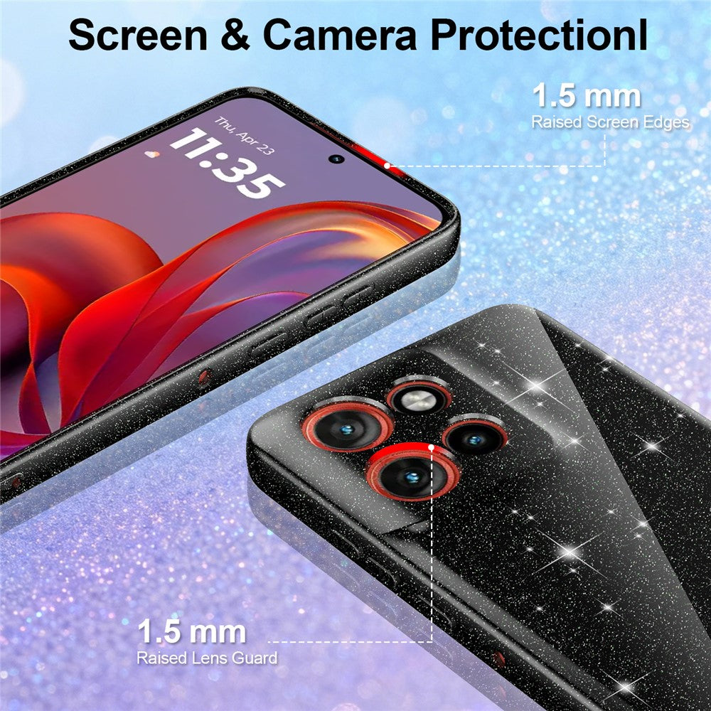 Magnetic Case For Motorola Edge 60 Neo 5G / Edge 50 Neo 5G / Moto S50 5G / ThinkPhone 25 5G Glitter TPU Shockproof Phone Cover with Lanyard