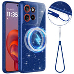 Magnetic Case For Motorola Edge 60 Neo 5G / Edge 50 Neo 5G / Moto S50 5G / ThinkPhone 25 5G Glitter TPU Shockproof Phone Cover with Lanyard
