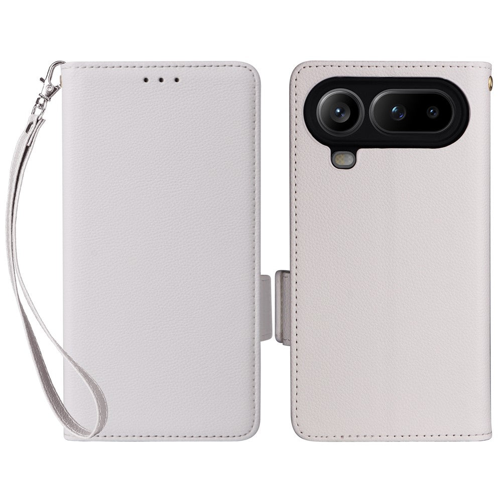 For Honor Magic8 Pro Air 5G Case Litchi Texture Wallet Leather Phone Cover with Wrist Strap