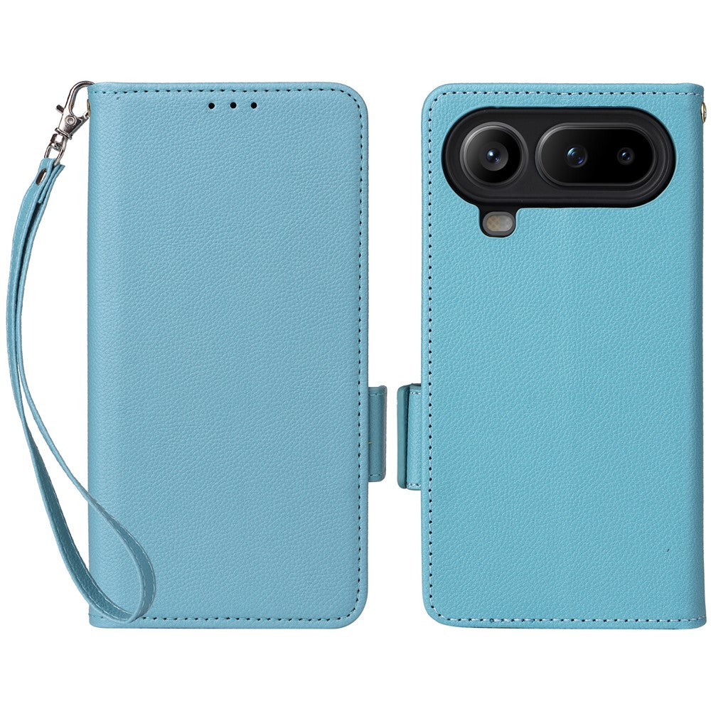 For Honor Magic8 Pro Air 5G Case Litchi Texture Wallet Leather Phone Cover with Wrist Strap