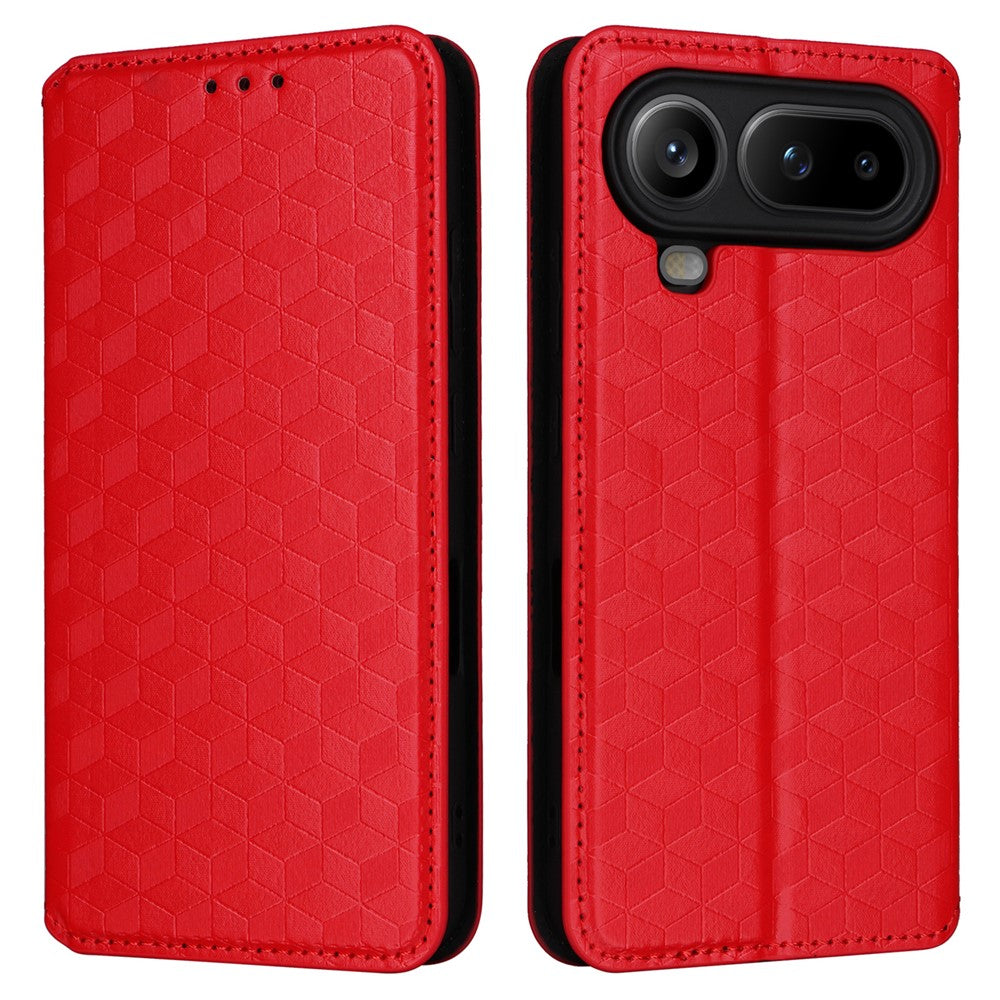 For Honor Magic8 Pro Air 5G Case Wallet Rhombus Imprinted PU Leather Phone Cover