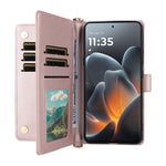 For Motorola Signature 5G / Moto X70 Air Pro 5G læder etui standerpung telefon cover med skulder-/håndledsrem
